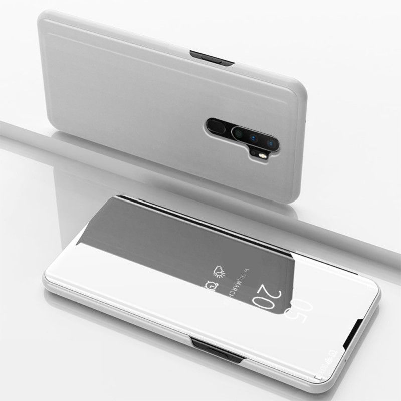 Vis Deksel Oppo A9 2020 Svart Speil Og Lærimitasjon