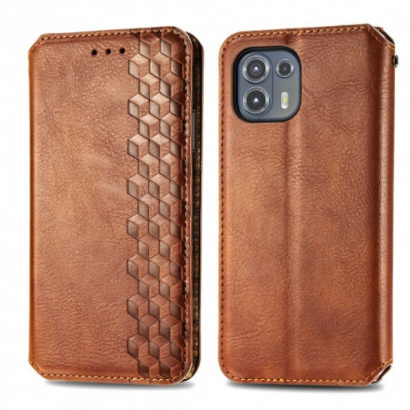 Folio Deksel Motorola Edge 20 Lite Diamanttekstur I Kunstskinn