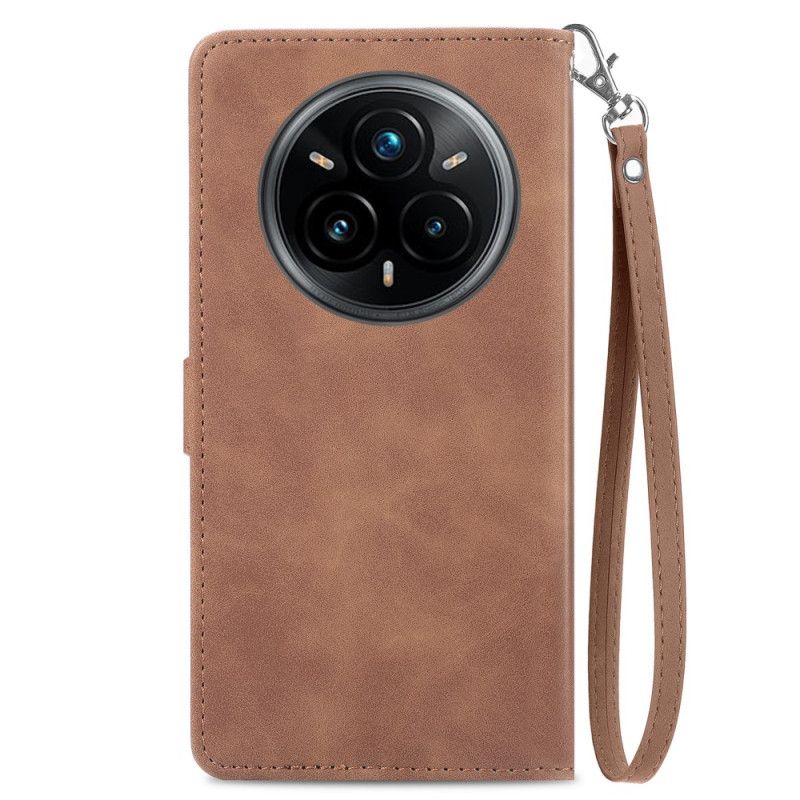 Folio Deksel Realme 14 Pro Plus 5g Blondemønster I Semsket Skinneffekt