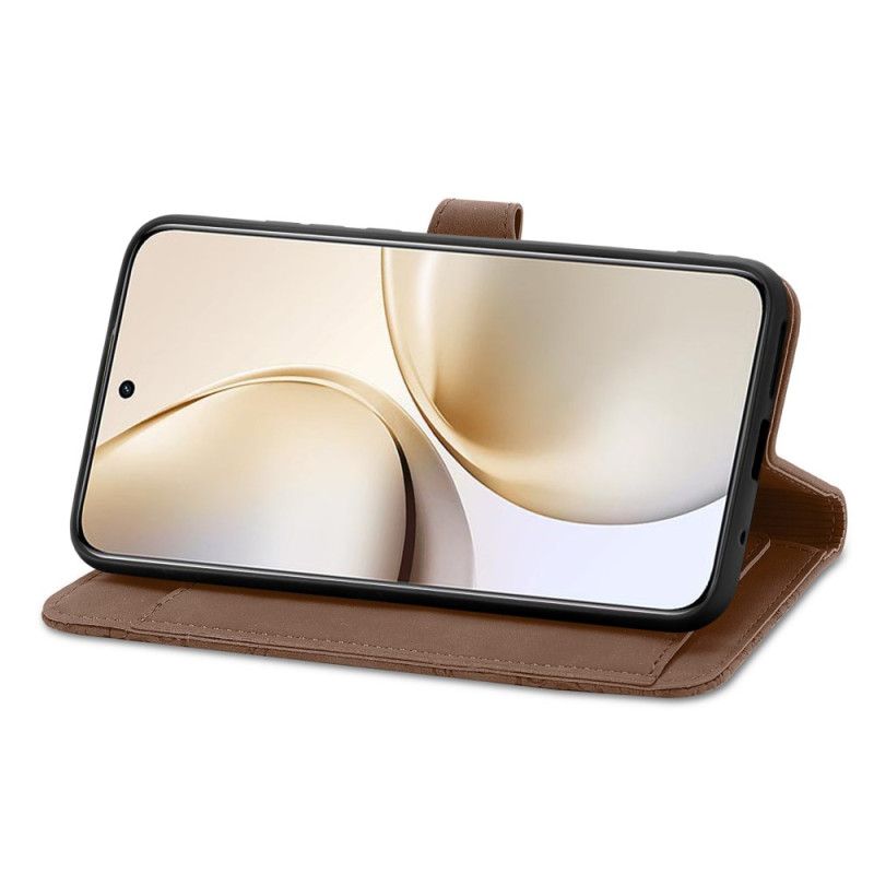 Folio Deksel Realme 14 Pro Plus 5g Blondemønster I Semsket Skinneffekt