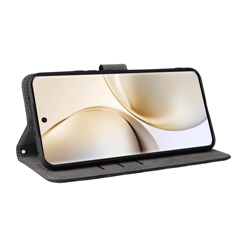 Folio Deksel Realme 14 Pro Plus 5g Semsket Skinneffekt Med Rfid-beskyttelse