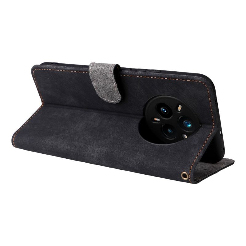 Folio Deksel Realme 14 Pro Plus 5g Semsket Skinneffekt Med Rfid-beskyttelse