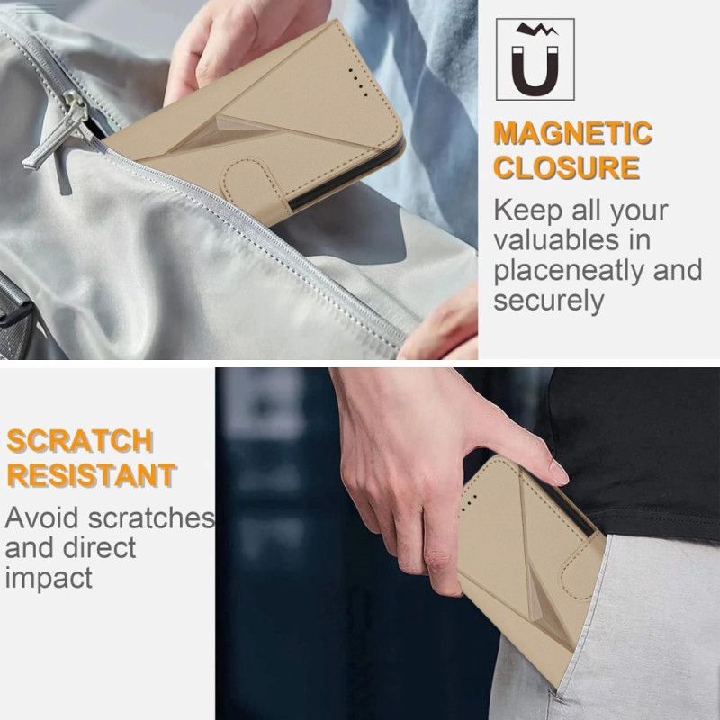 Folio Deksel Realme 14 Pro Plus 5g Trekantet Mønster Beskyttelse Deksel