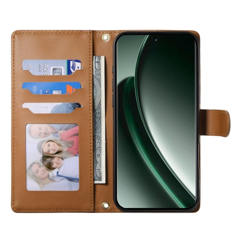 Folio Deksel Realme 14 Pro Plus 5g Vattert Med Stropp Og Skulderstropp