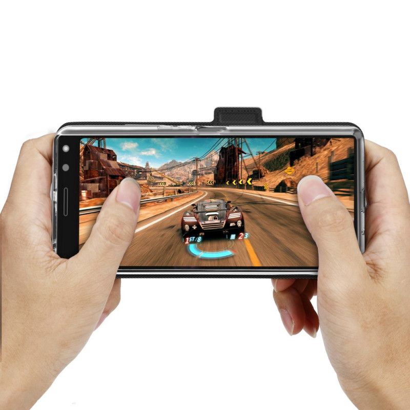Folio Deksel Sony Xperia 8 Svart Mobildeksel Tofarget Imitert Skinn