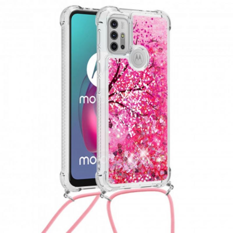 Deksel Moto G30 / G10 Glittertre Med Ledning