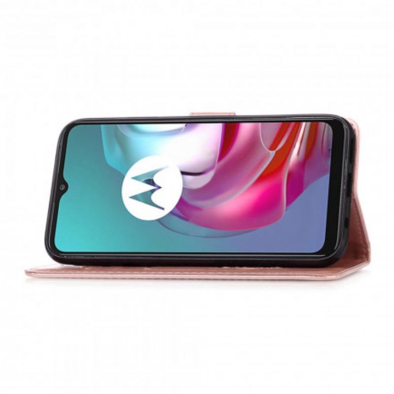 Folio Deksel Moto G30 / G10 Drømmefanger Med Skinneffekt