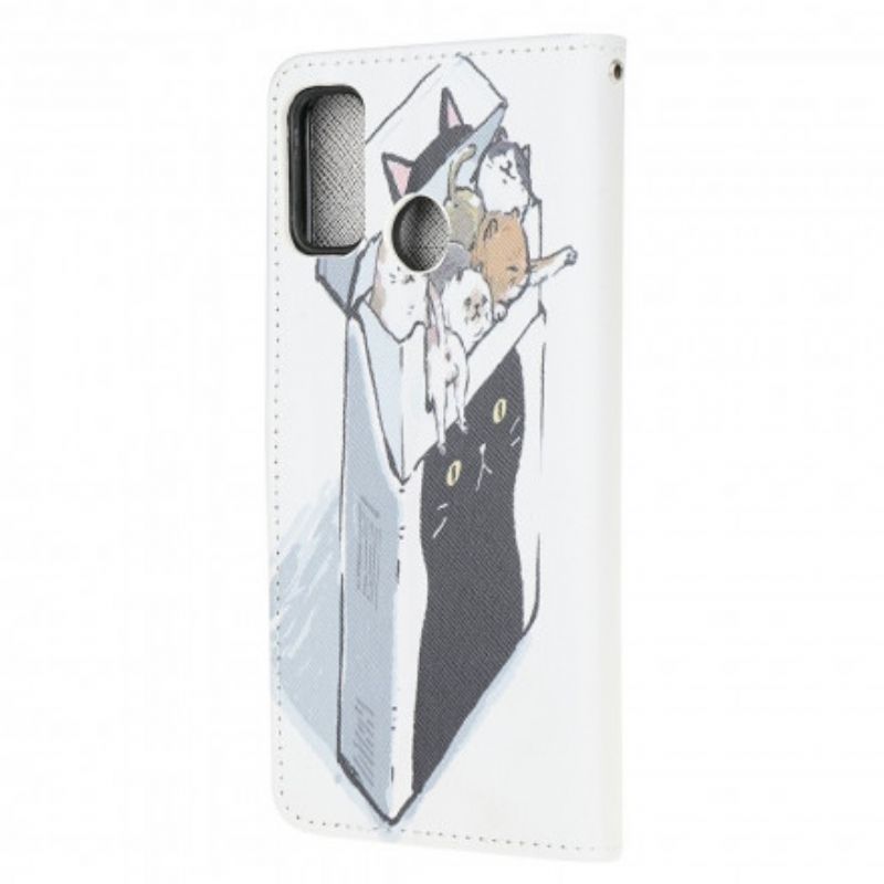 Lærdeksel Folio Deksel Moto G30 / G10 Mobildeksel Levering Thong Cats