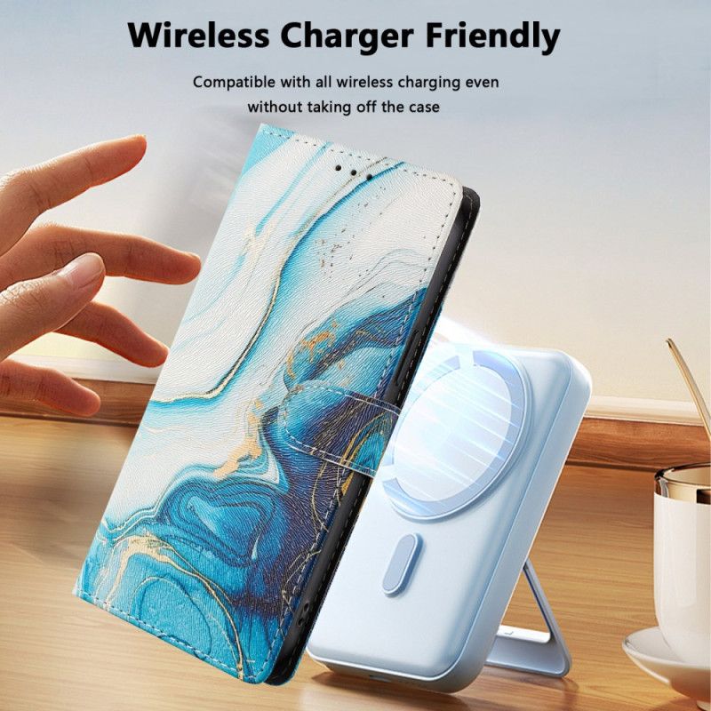 Folio Deksel Samsung Galaxy S26 Ultra Blå Marmoreffekt