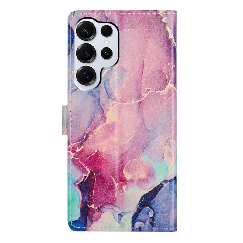 Folio Deksel Samsung Galaxy S26 Ultra Grønn Og Rosa Marmor