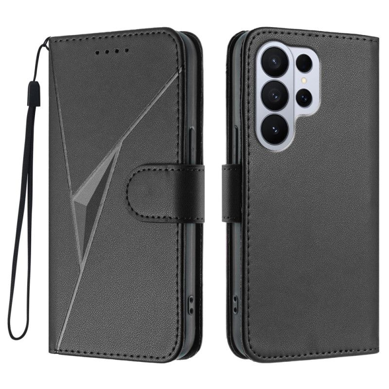 Folio Deksel Samsung Galaxy S26 Ultra Trekantmønster Beskyttelse Deksel