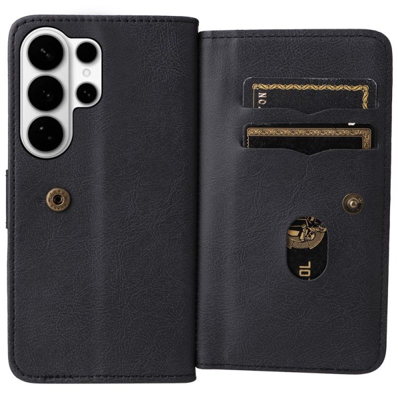 Lærdeksel Folio Deksel Samsung Galaxy S26 Ultra Mobildeksel Kortholder Med 10 Stk