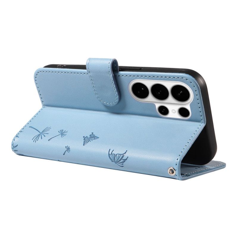 Lærdeksel Folio Deksel Samsung Galaxy S26 Ultra Mobildeksel Løvetannreim