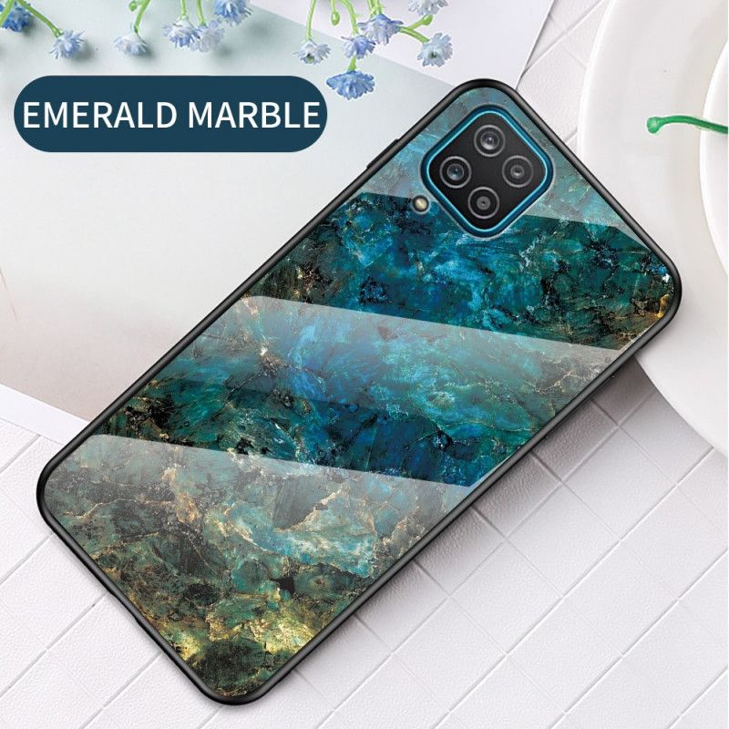 Deksel for Samsung Galaxy A12 Svart Premium Farget Herdet Glass