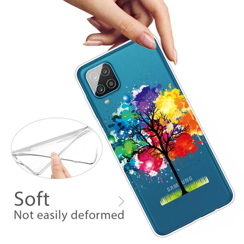 Deksel Samsung Galaxy A12 Gjennomsiktig Akvarell Tre Anti-fall