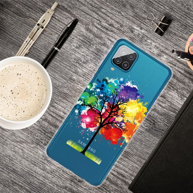 Deksel Samsung Galaxy A12 Gjennomsiktig Akvarell Tre Anti-fall
