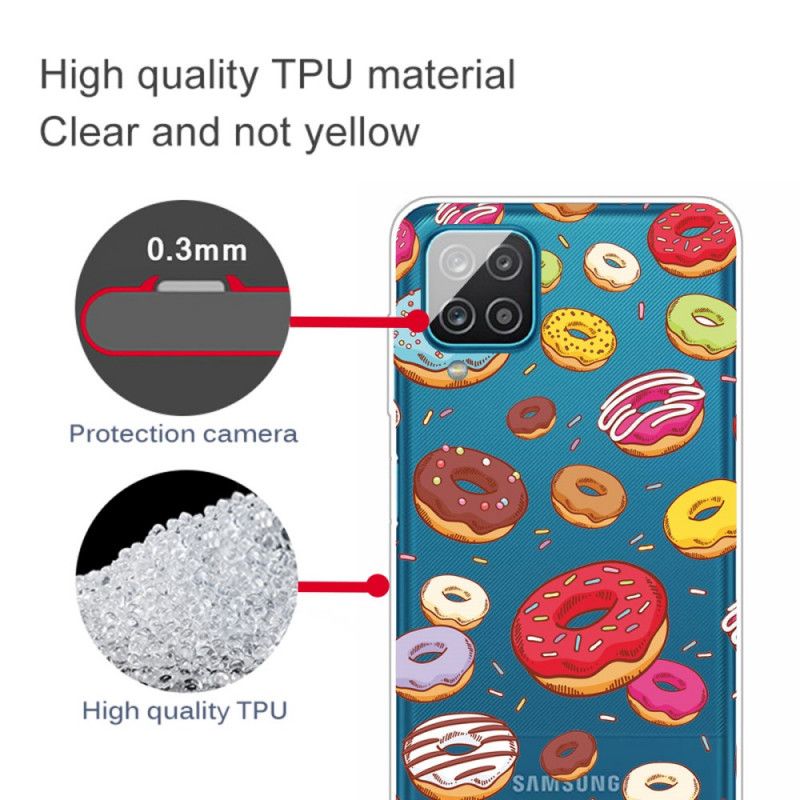 Deksel Samsung Galaxy A12 Kjærlighetsdoughnuts