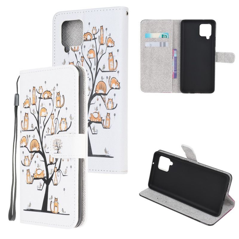 Folio Deksel for Samsung Galaxy A12 Funky Tanga Katter