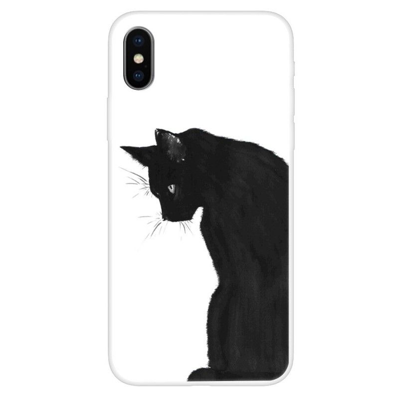 Deksel for iPhone XS Ettertenksom Svart Katt