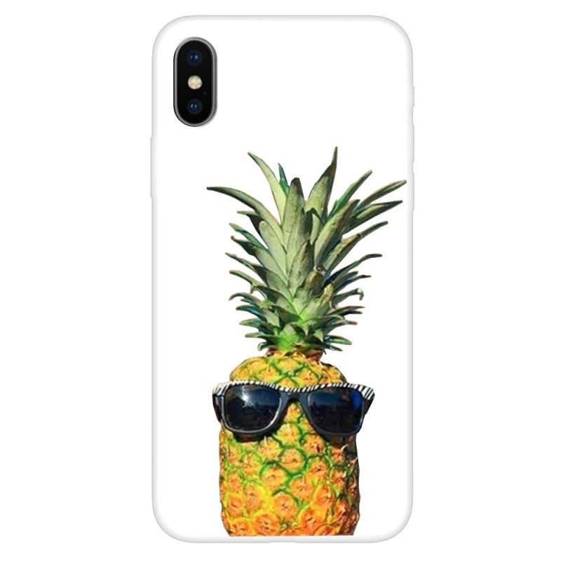 Deksel iPhone XS Gjennomsiktig Ananas Med Briller