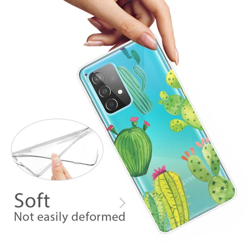 Deksel Samsung Galaxy A52 4G / A52 5G Mobildeksel Akvarellkaktus