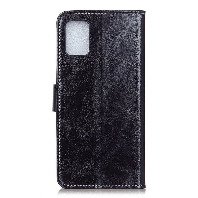 Folio Deksel Samsung Galaxy A52 4G / A52 5G Svart Blanke Og Synlige Sømmer