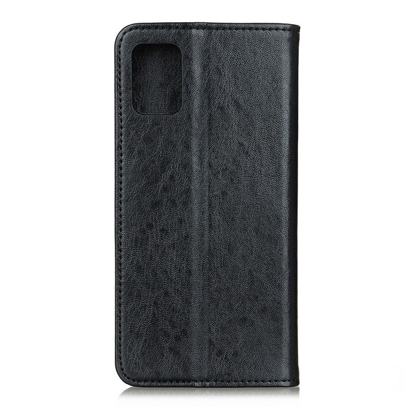 Folio Deksel Samsung Galaxy A52 4G / A52 5G Svart Delt Skinntekstur