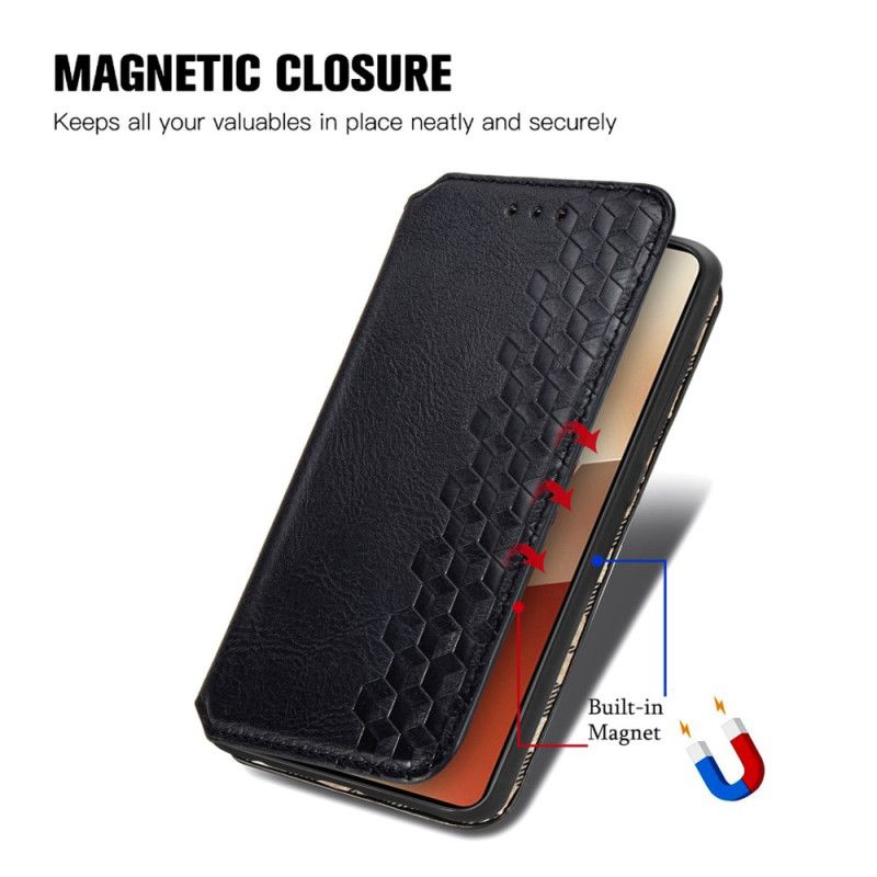 Folio Deksel Lær Xiaomi Redmi Note 13 5g Mobildeksel Vintage Leather Effect Diamonds