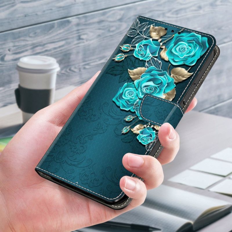 Folio Deksel Xiaomi Redmi Note 13 5g Blå Roser