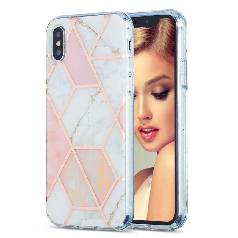 Deksel for iPhone XS Max Rosa Marmordesign