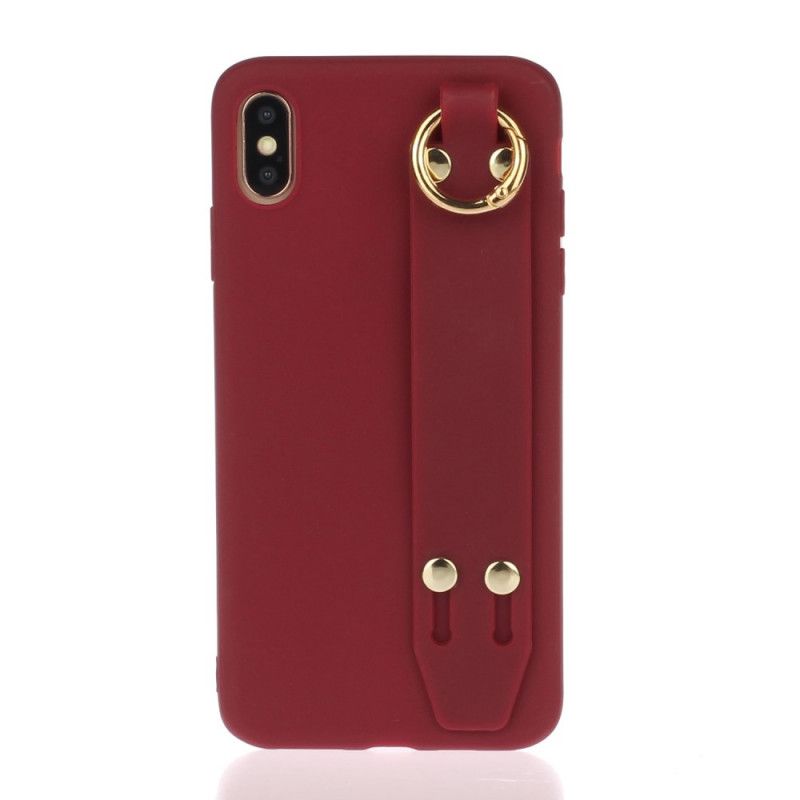 Deksel iPhone XS Max Grå Mobildeksel Silikon Med Bærerem