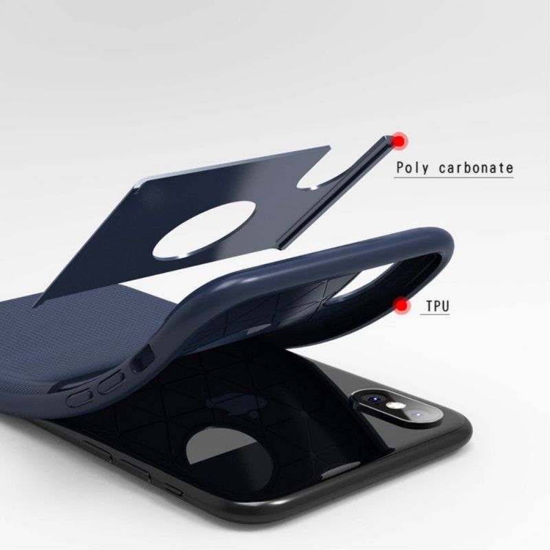 Deksel iPhone XS Max Svart Glidende Hybrid Ipaky