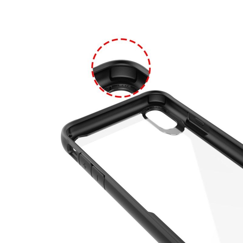 Deksel iPhone XS Max Svart Skråkant Hybrid