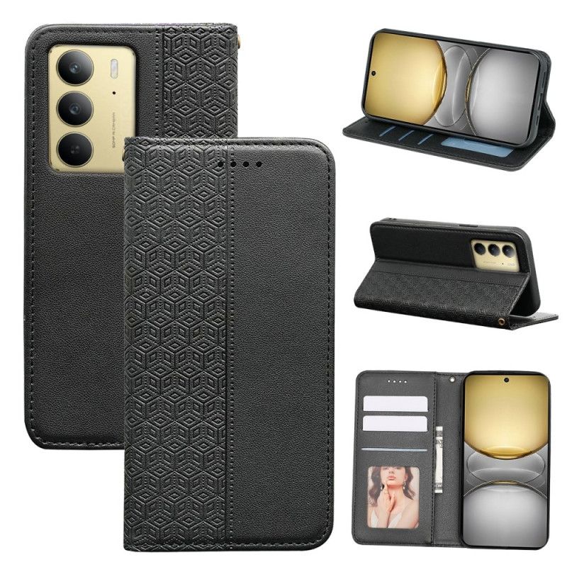 Folio Deksel Realme C75 Frise Med Fliser Og Stropp Beskyttelse Deksel