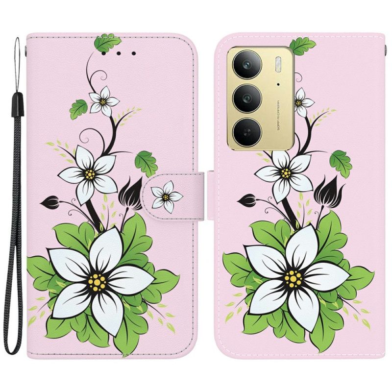 Folio Deksel Realme C75 Liljemønster Beskyttelse Deksel