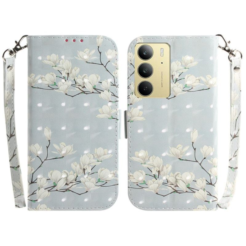 Folio Deksel Realme C75 Snor Med Magnoliamotiv