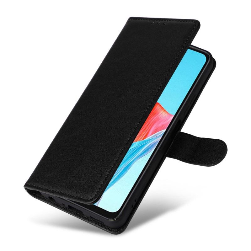 Folio Deksel Til Realme C75 Ensfarget Imitasjon I Skinn