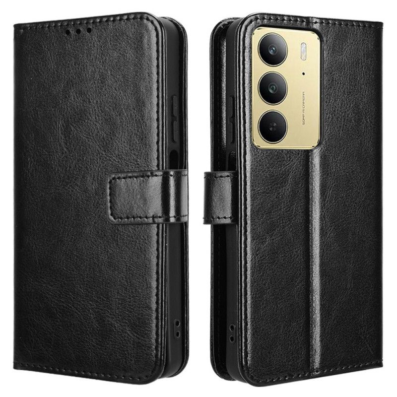 Lærdeksel Folio Deksel Realme C75 Mobildeksel Prangende Fuskeskinn