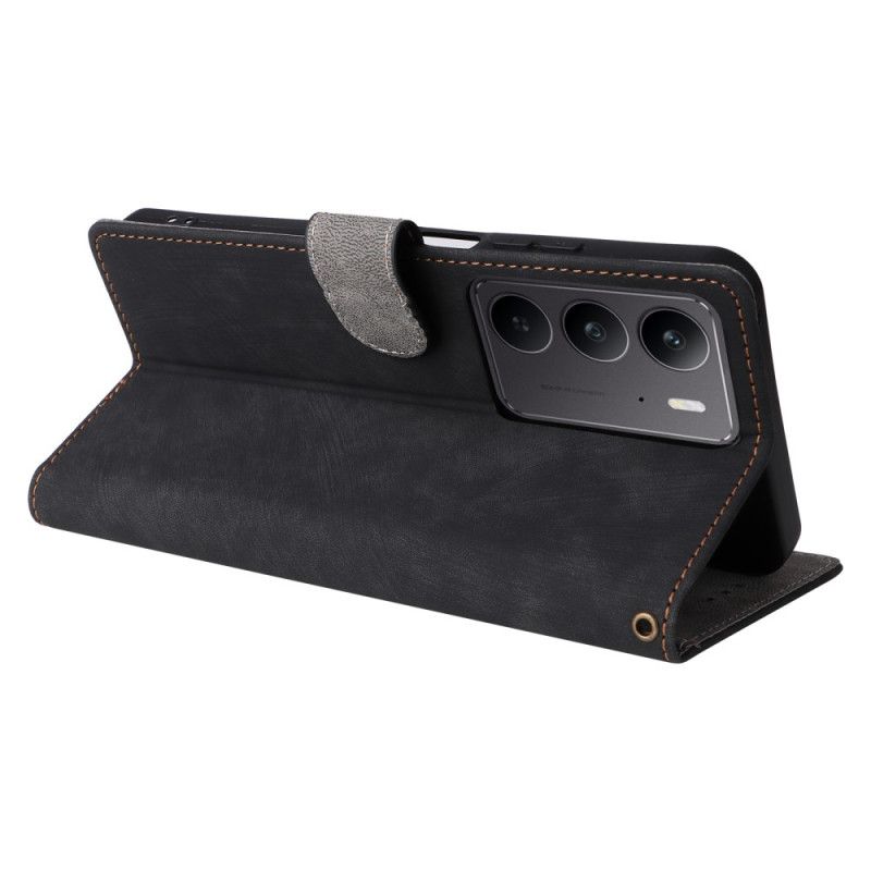 Lærdeksel Folio Deksel Realme C75 Mobildeksel Rfid-beskyttelse Semsket Skinneffekt