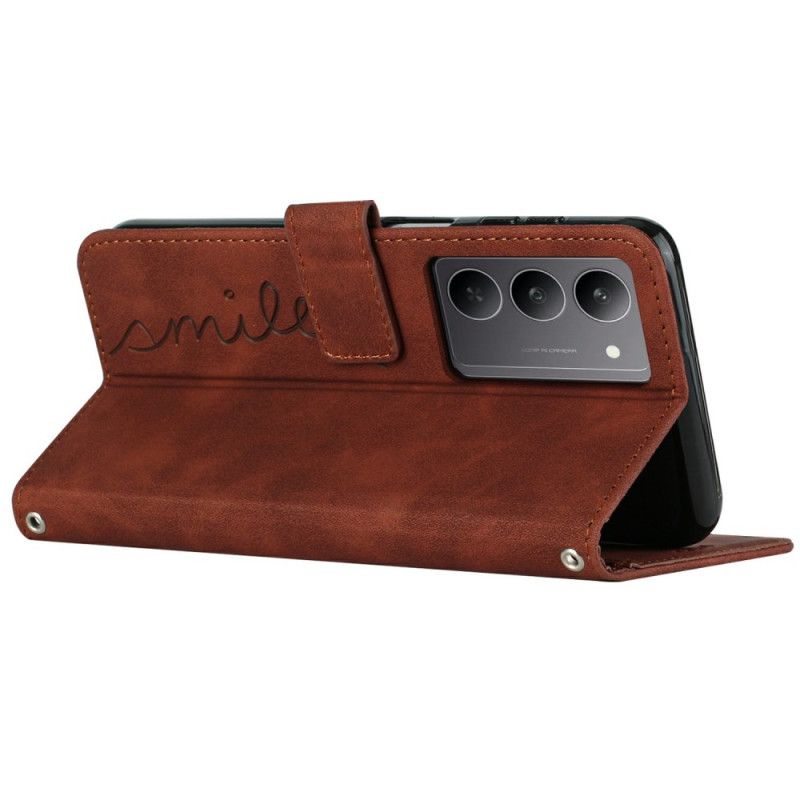 Lærdeksel Folio Deksel Realme C75 Mobildeksel Smil