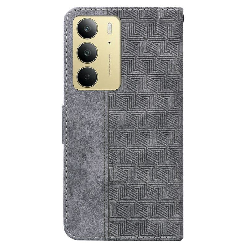 Lærdeksel Folio Deksel Realme C75 Vevd Mønster