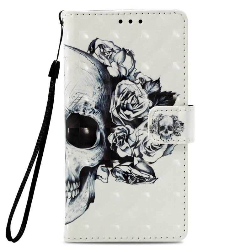 Folio Deksel Honor 7A 3D Blomsterskalle Anti-fall
