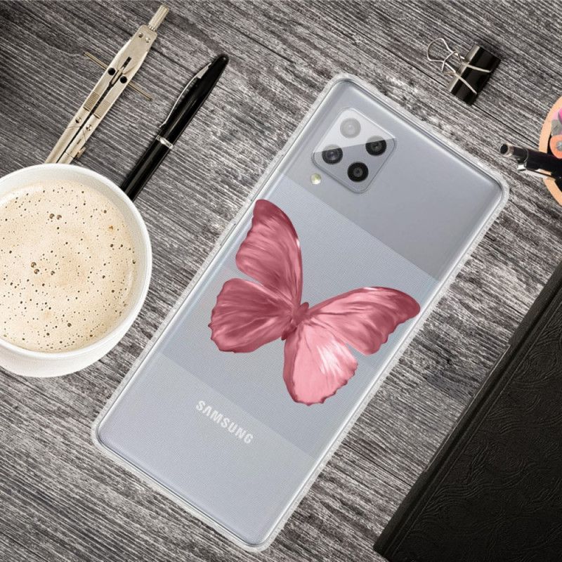 Deksel Samsung Galaxy A42 5G Rosa Ville Sommerfugler