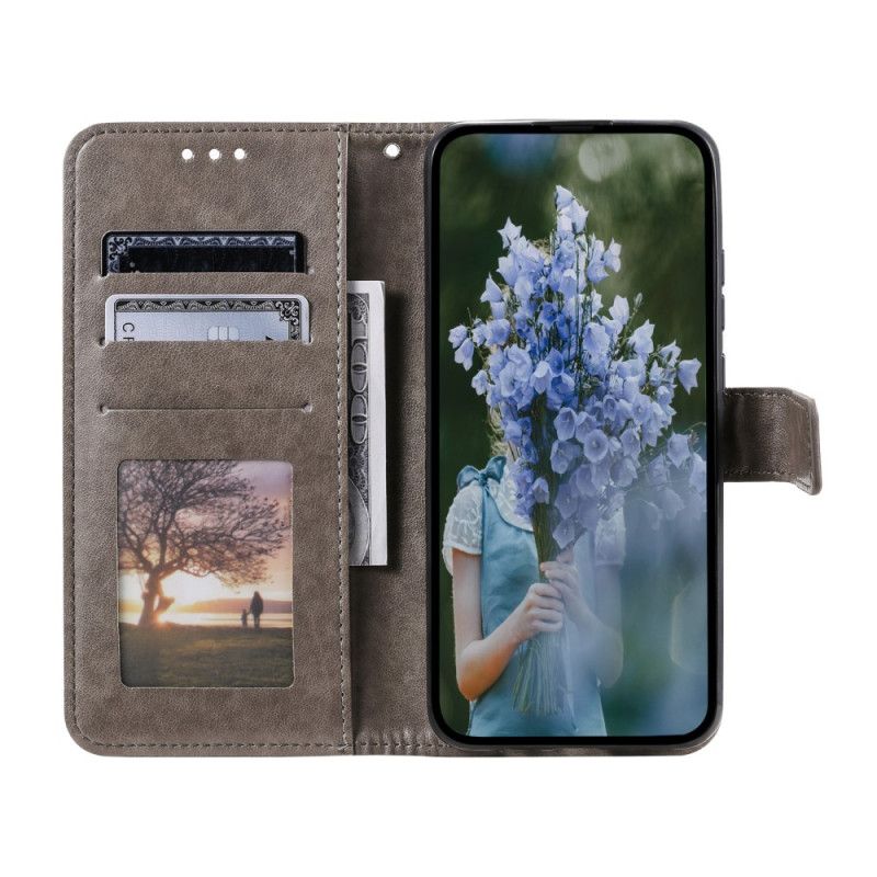 Lærdeksel Folio Deksel Google Pixel 8 Pro Mobildeksel Mandala Med Stropp