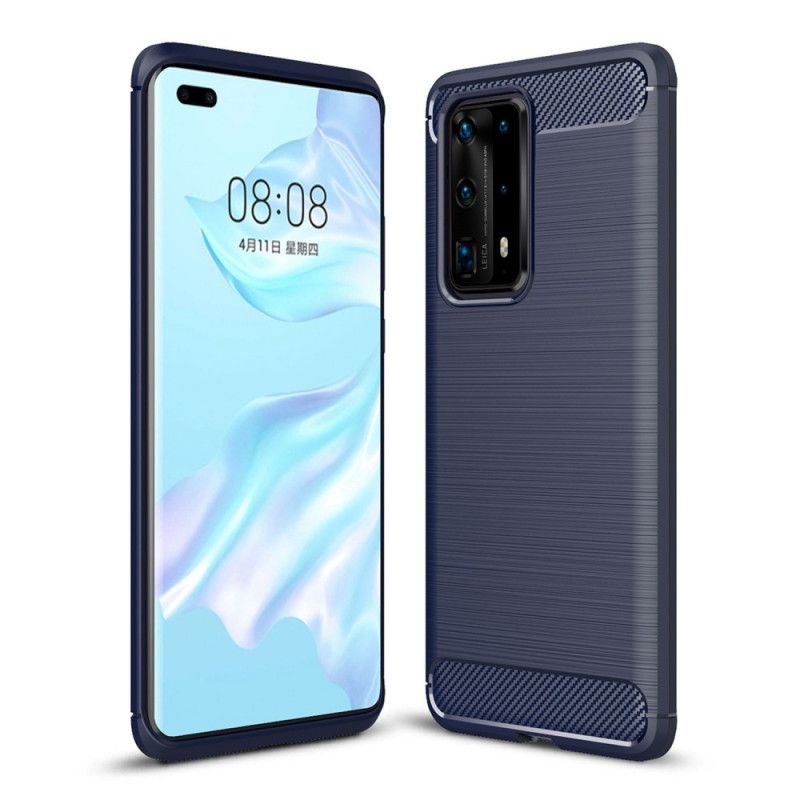 Deksel Huawei P40 Pro Plus Svart Børstet Karbonfiber