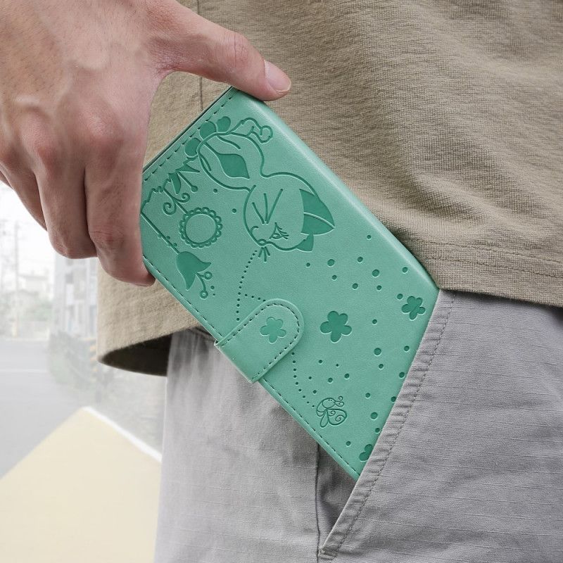 Folio Deksel Til Huawei Nova 8i / Honor 50 Lite Cat And Bee Thong