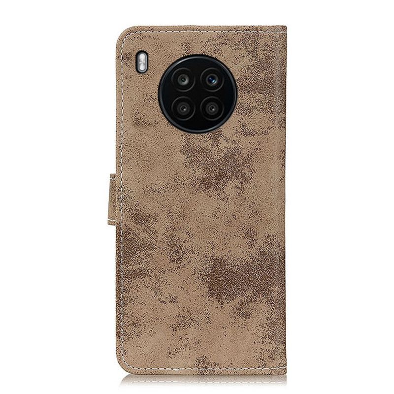 Folio Deksel Til Huawei Nova 8i / Honor 50 Lite Vintage Skinneffekt