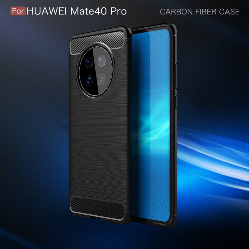 Deksel Huawei Mate 40 Pro Svart Børstet Karbonfiber