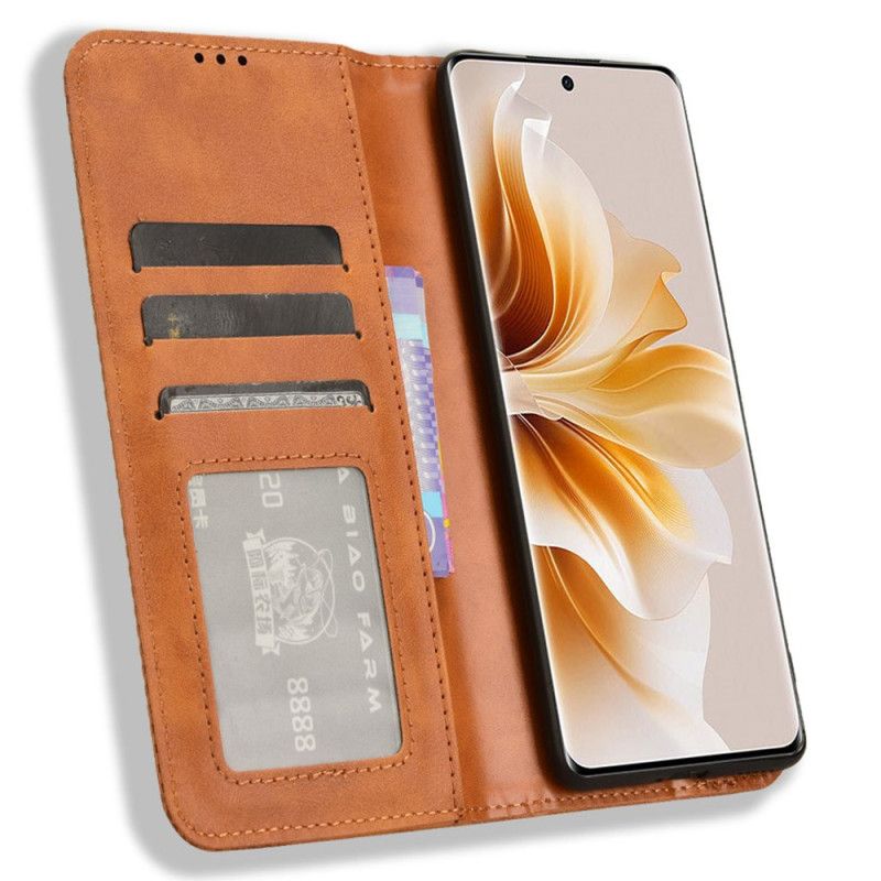 Folio Deksel Lær Oppo Reno 11 Pro 5g Mobildeksel Retro
