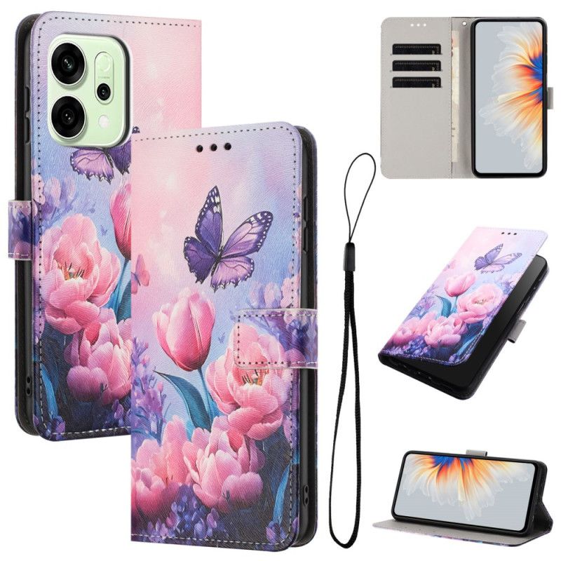 Folio Deksel Oppo Reno 14 5g Floralie Beskyttelse Deksel